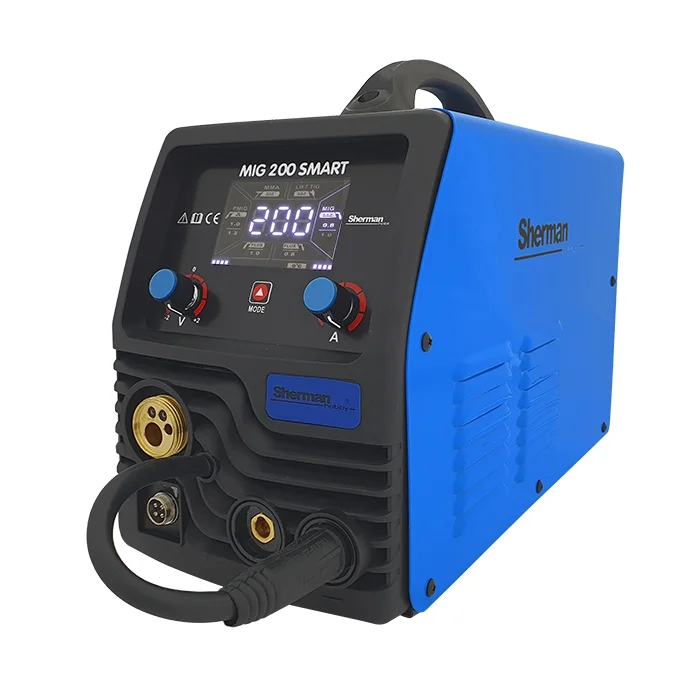 Svářecí invertor MIG MIG 200 SMART + hořák 15/3m + kabely + ventil + láhev CO2 plná