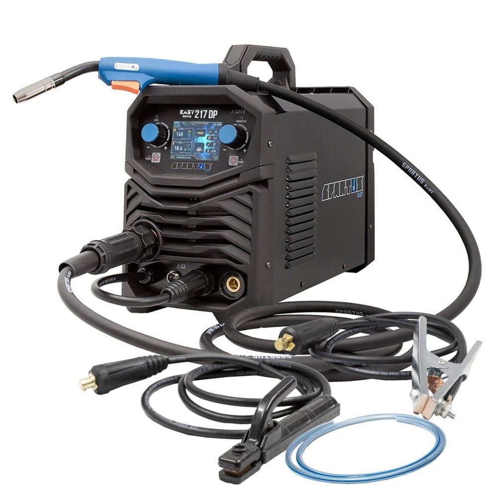 Svářecí invertor EasyMIG 217 DUAL PULSE + hořák + kabely + ventil + láhev CO2 plná