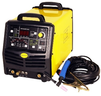 Svářecí invertor TIG 236 AC/DC Pulse + TIG hořák + ventil + láhev ARGON 8L plná